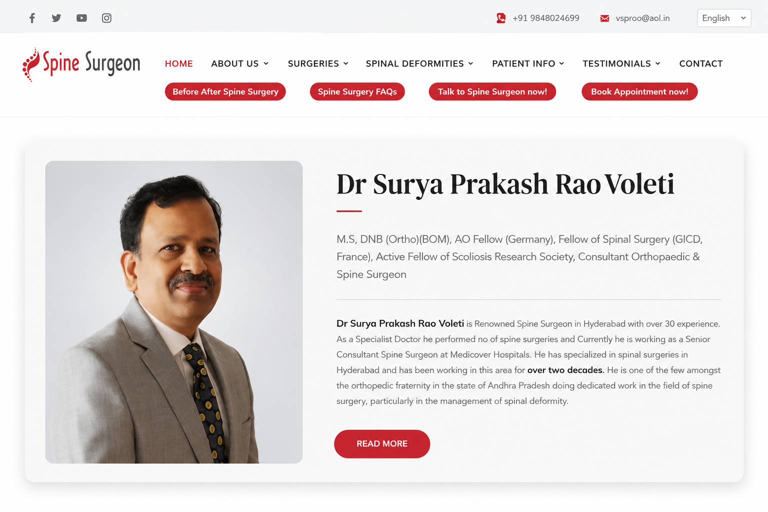 Spine Surgeon in Hyderabad