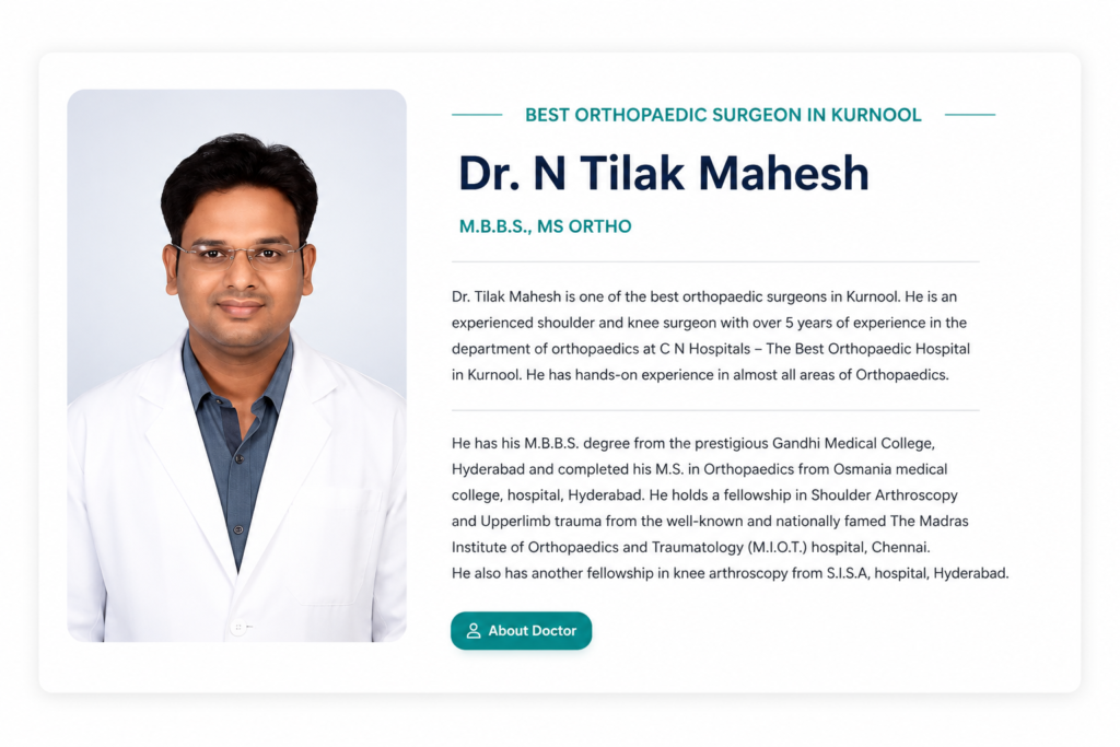 Healthcare Digital Marketing Agency Hyderabad - Digital Marketing for Orthopaedic Clinic in Kurnool and Dr Tilak Mahesh Orthopedic in kurnool